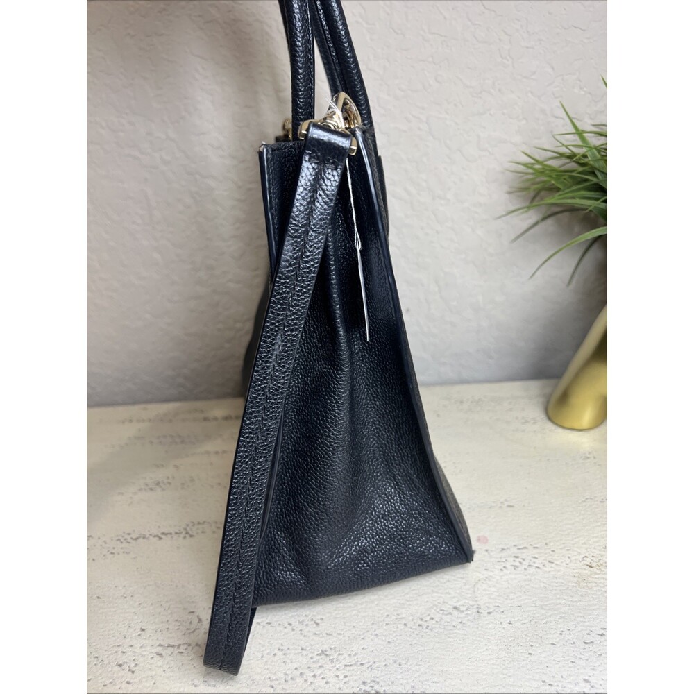 Michael Kors Mercer Large Accordion Classic Black Pebbled Leather Bag Business - Picture 4 of 16